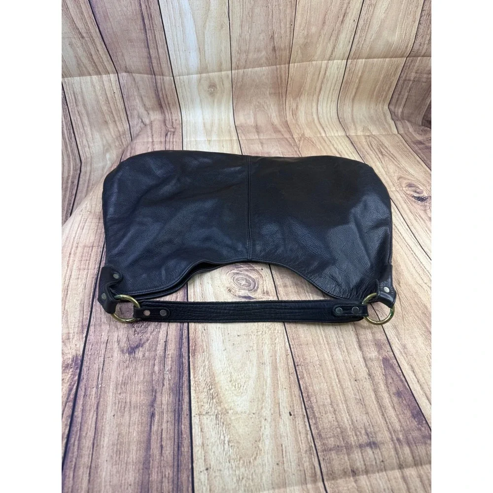 Onna Ehrlich Hobo Bag Large Black Pebbled Leather